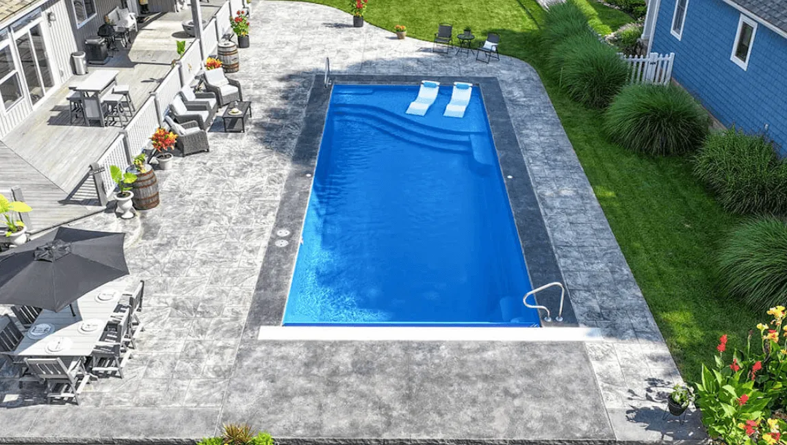Thursday Pools Aspen 16x40 in California — pool installation near Chestertown, NY