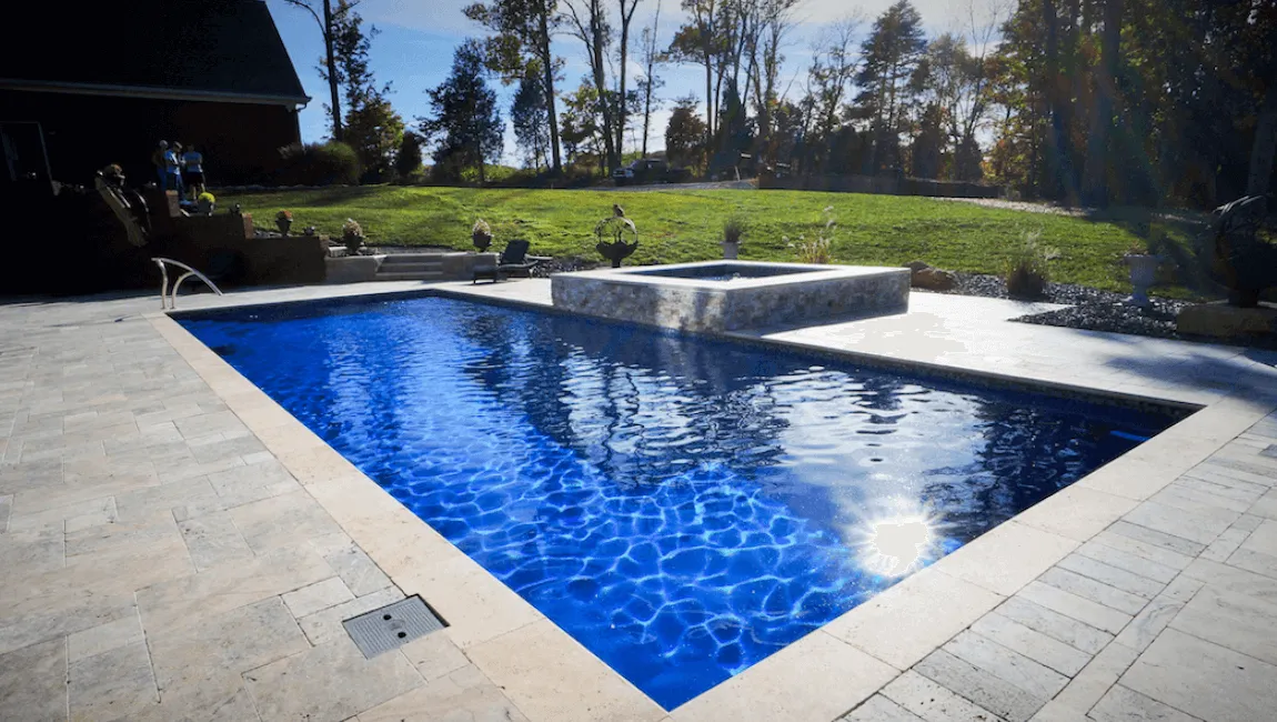 Thursday Pools Goliath 16x41 fiberglass pool — pool installation near Chestertown, NY
